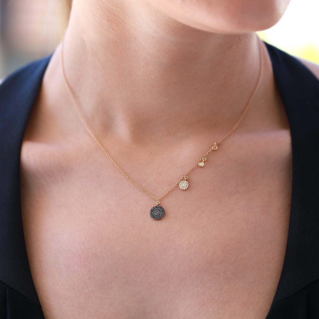 Jewelry Hover | Diamond Necklace | 0.34 Cts. | 18K Gold - Rose / 40 - 42 Cm / Diamonds - necklace Zengoda Shop