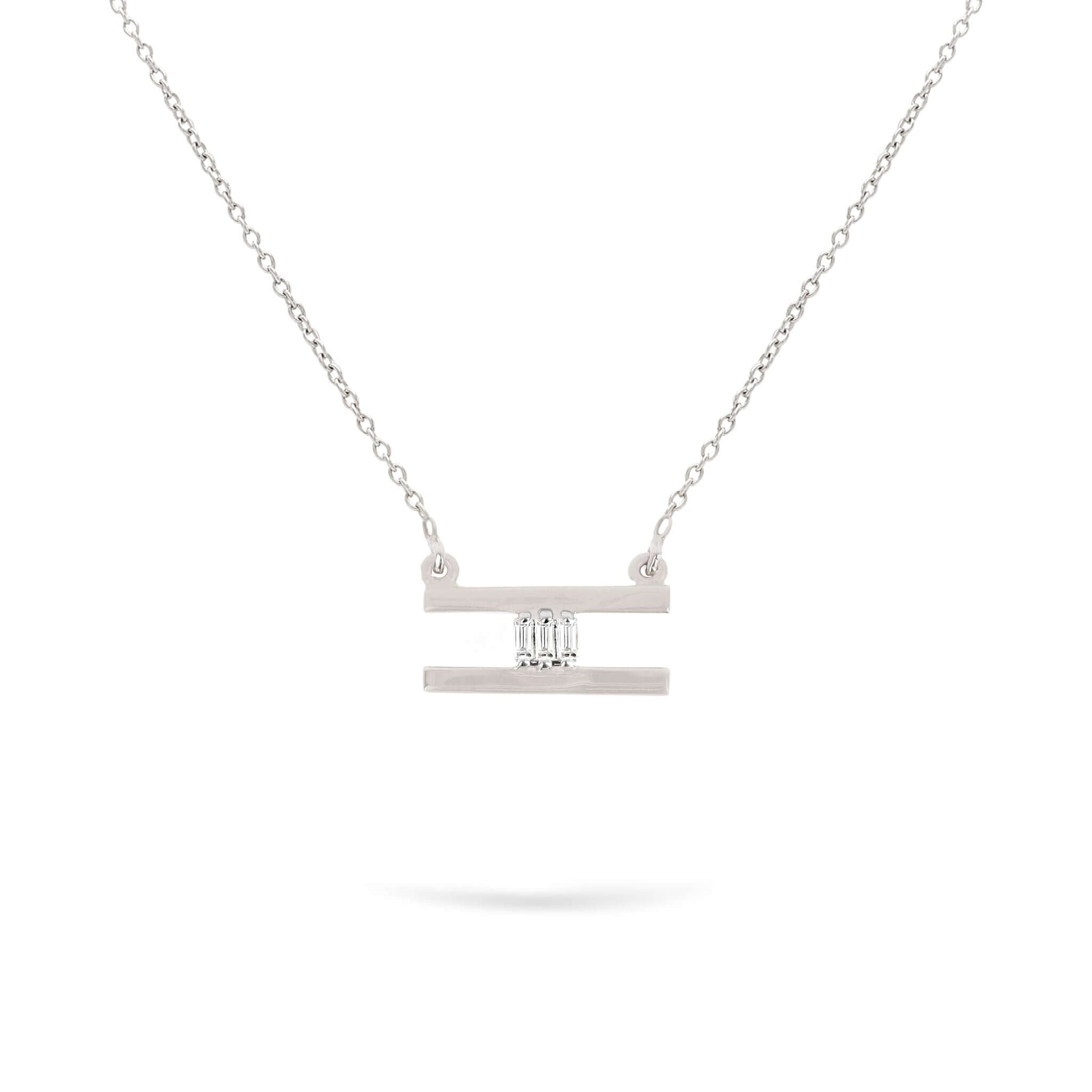 Jewelry Humbles | Diamond Pendant | 0.04 Cts. | 14K Gold - White / 40 - 42 Cm / Diamonds - necklace Zengoda Shop