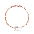 Jewelry Initials | Diamond Bracelet | 14K Gold - Rose / 18 Cm: 0.07 Cts. | Round Cut / A - bracelet Zengoda Shop