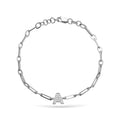Jewelry Initials | Diamond Bracelet | 14K Gold - White / 18 Cm: 0.05 Cts. | Round Cut / A - bracelet Zengoda Shop