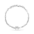 Jewelry Initials | Diamond Bracelet | 14K Gold - White / 18 Cm: 0.07 Cts. | Round Cut / A - bracelet Zengoda Shop