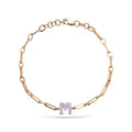 Jewelry Initials | Diamond Bracelet | 14K Gold - Yellow / 18 Cm: 0.07 Cts. | Round Cut / A - bracelet Zengoda