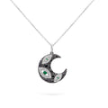 Jewelry Lunar Mosaic | Diamond Emerald Pendant | 0.75 Cts. | 14K Gold - White / 40 - 42 Cm / 0.08 - necklace
