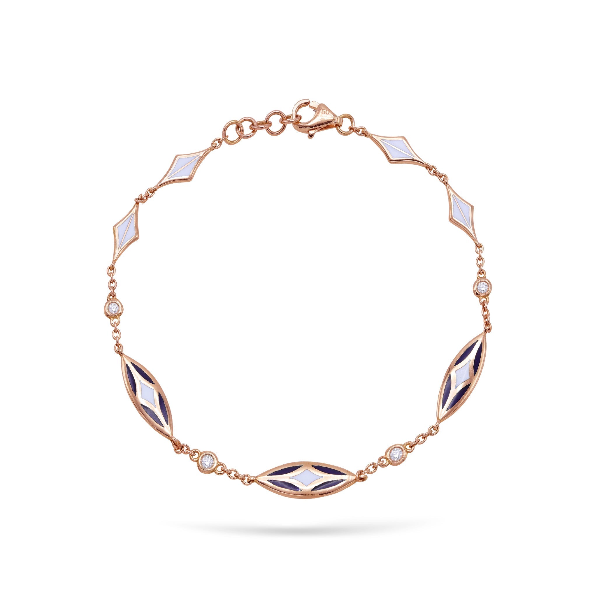 Jewelry Marlene | Diamond Bracelet | 0.11 Cts. | 18K Gold - Rose / 18 cm / Diamonds - bracelet Zengoda Shop