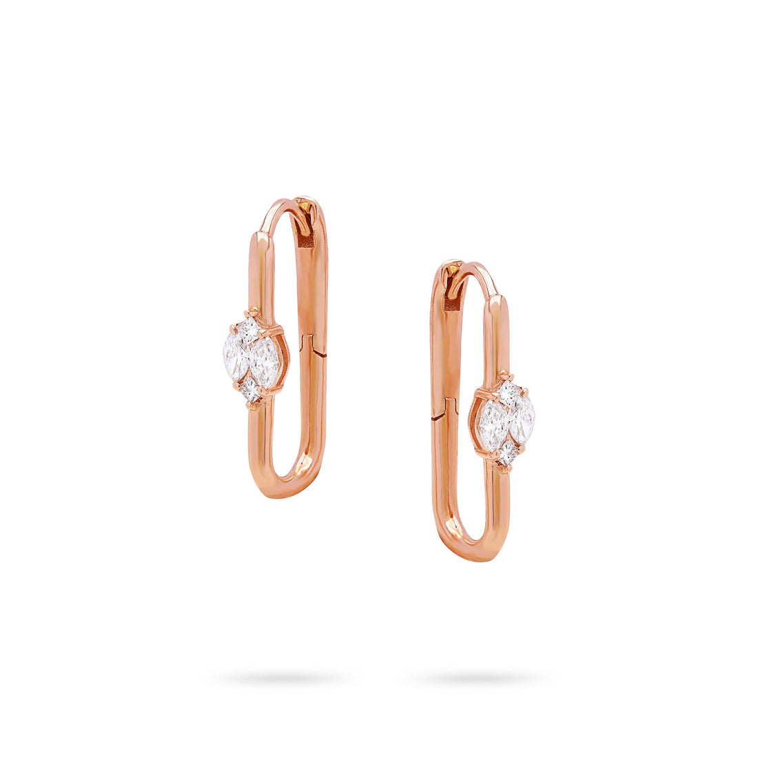 Jewelry Marquise Hoops | Medium Diamond Earrings | 0.41 Cts. | 14K Gold - Rose / earring Zengoda Shop online from