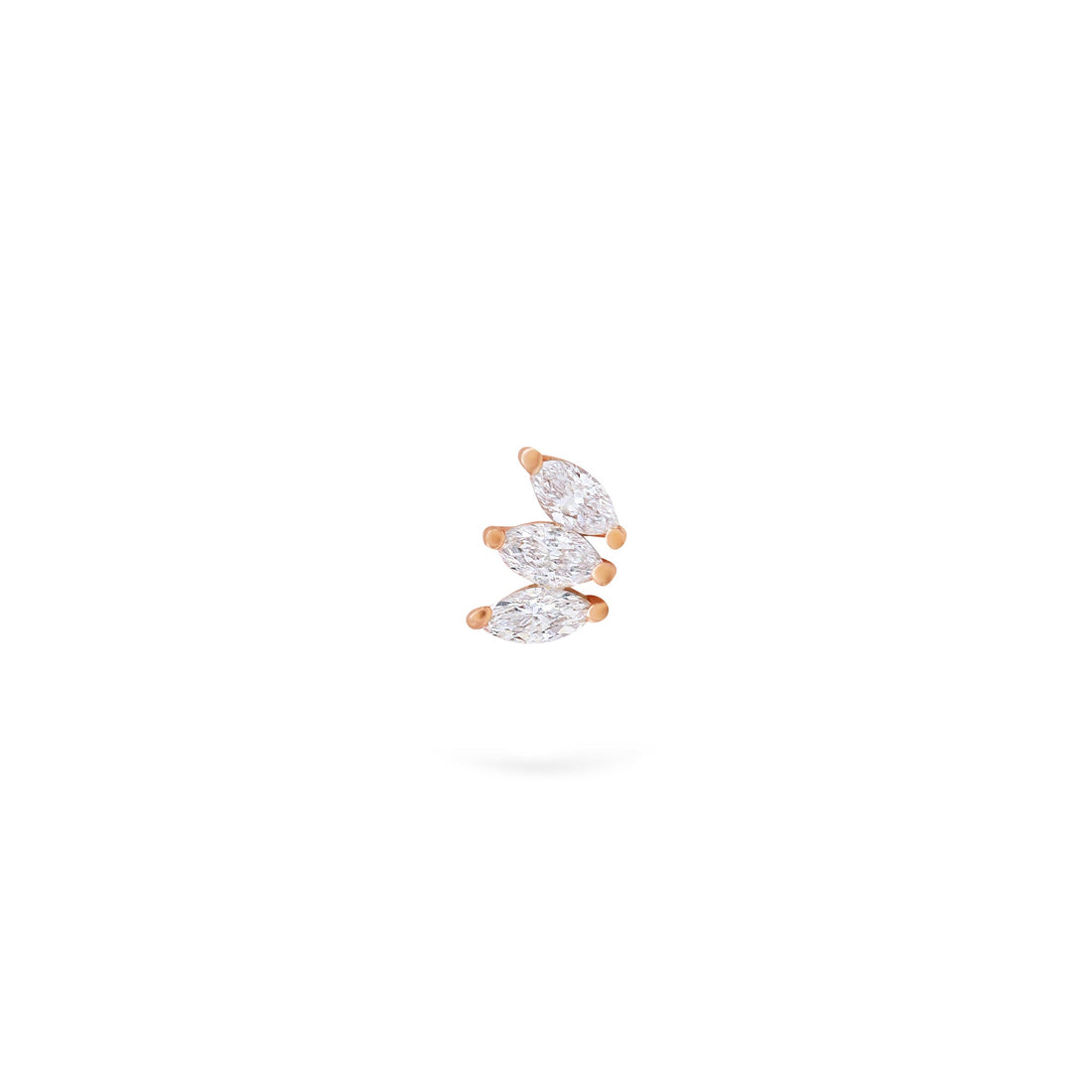 Jewelry Marquise Studs | Diamond Earrings | 14K Gold - Rose / Single: 0.09 Cts. | Cut - earrings Zengoda Shop