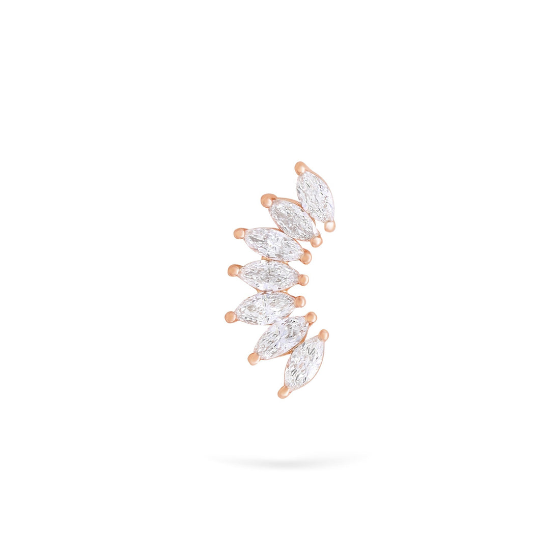 Jewelry Marquise Studs | Diamond Earrings | 14K Gold - Rose / Single: 0.18 Cts. | Cut - earring Zengoda Shop