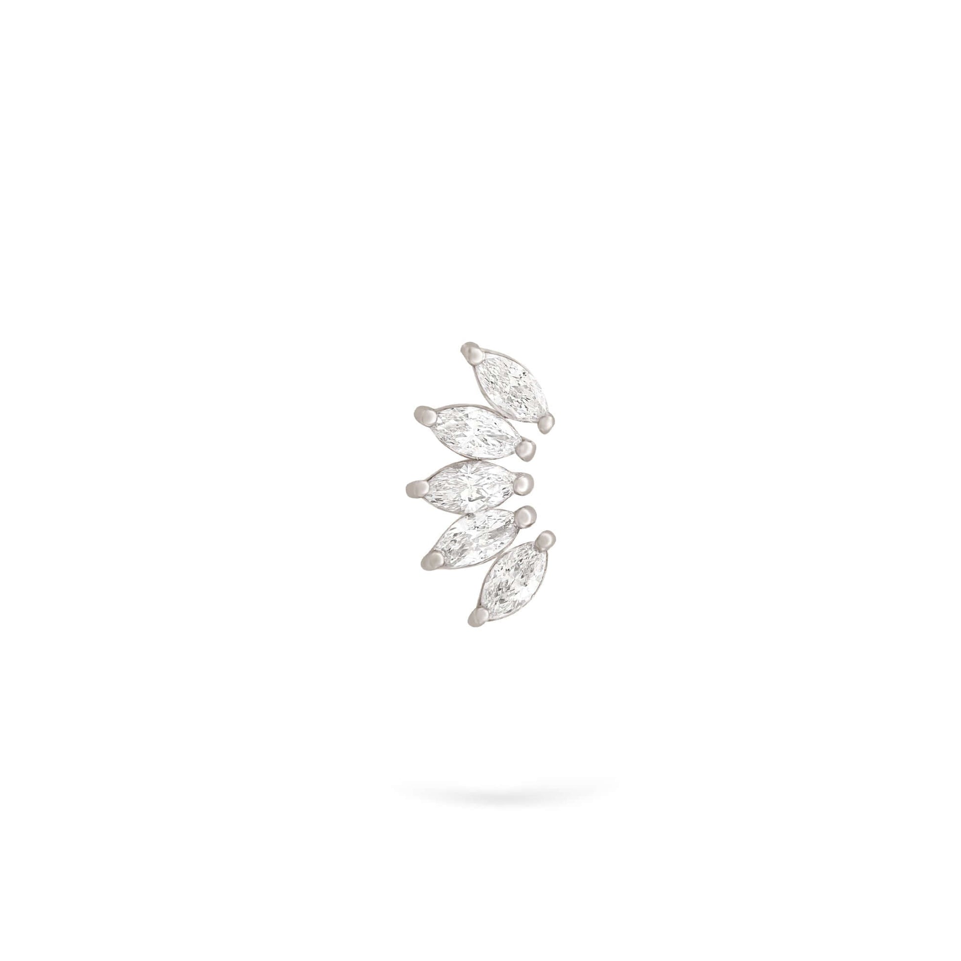 Jewelry Marquise Studs | Diamond Earrings | 14K Gold - White / Single: 0.11 Cts. | Cut - earrings Zengoda Shop