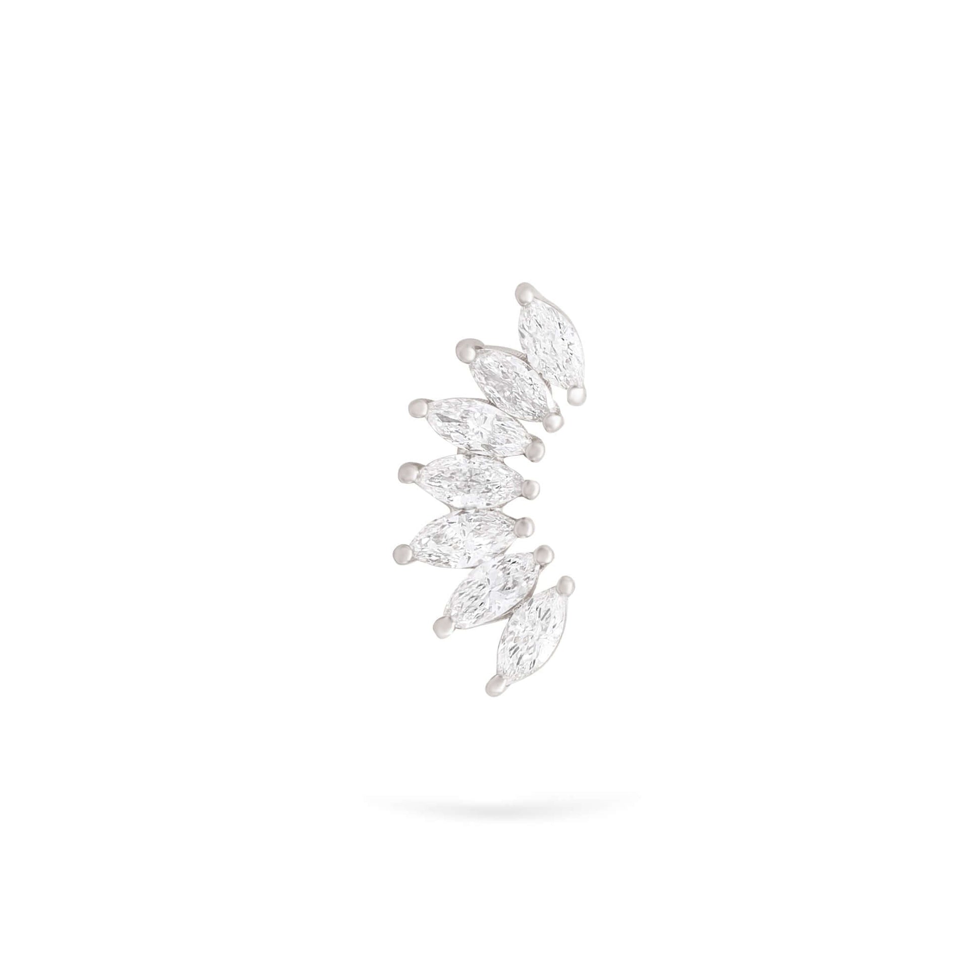 Jewelry Marquise Studs | Diamond Earrings | 14K Gold - White / Single: 0.18 Cts. | Cut - earring Zengoda Shop
