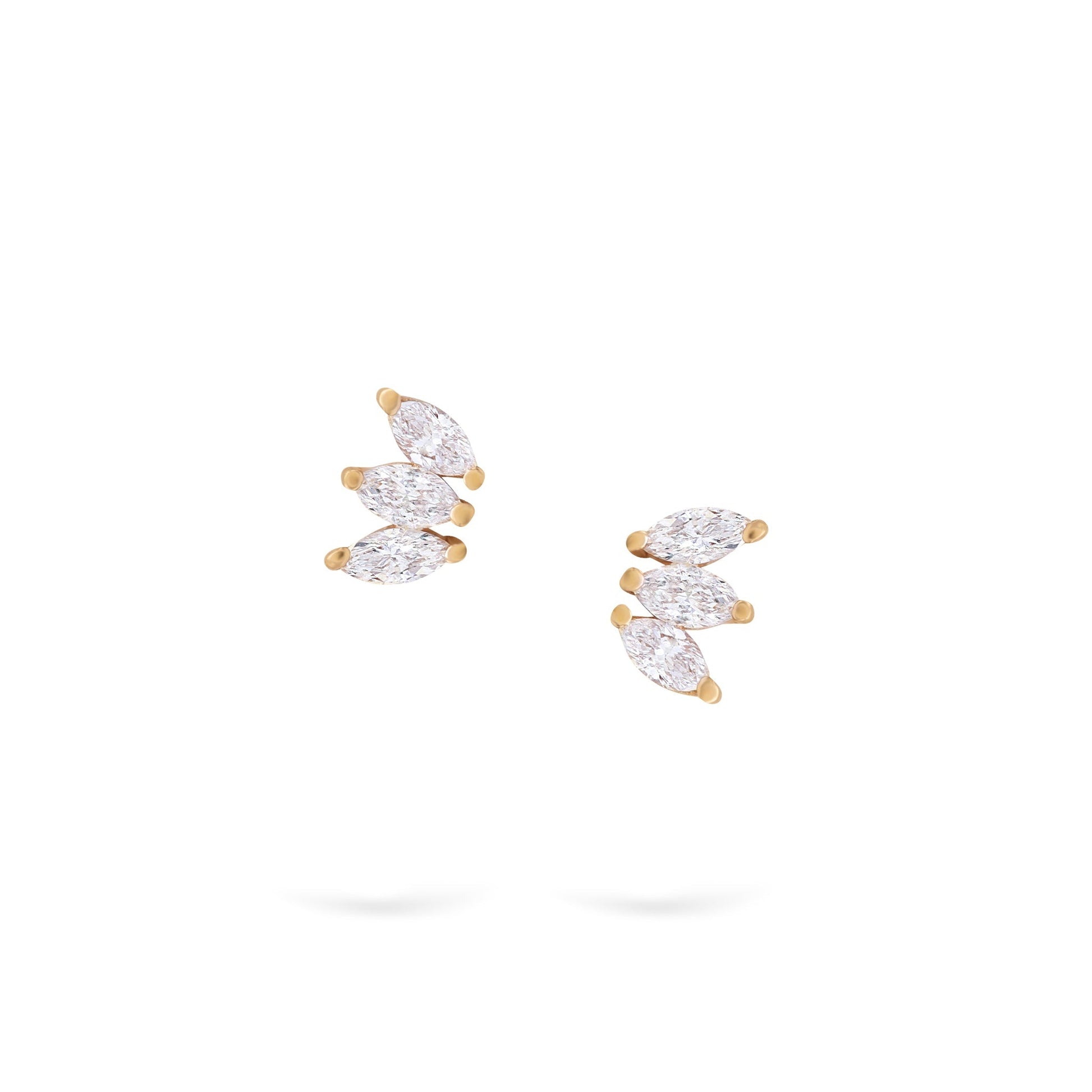Jewelry Marquise Studs | Diamond Earrings | 14K Gold - Yellow / Pair: 0.18 Cts. | Cut - earrings Zengoda Shop