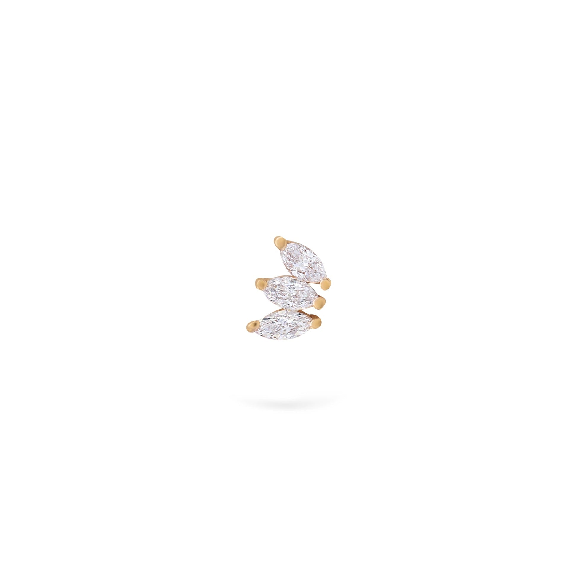 Jewelry Marquise Studs | Diamond Earrings | 14K Gold - Yellow / Single: 0.09 Cts. | Cut - earrings Zengoda Shop