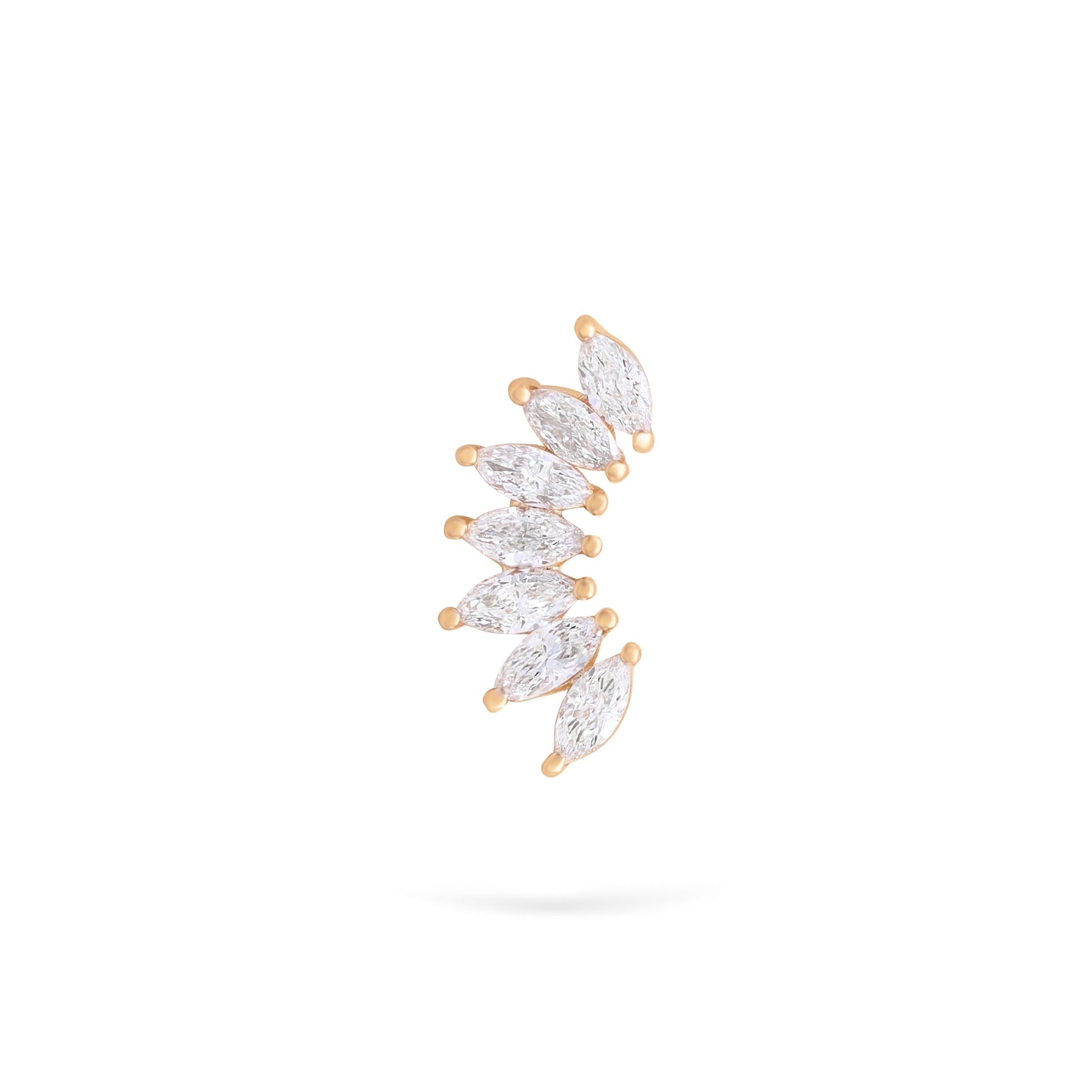 Jewelry Marquise Studs | Diamond Earrings | 14K Gold - Yellow / Single: 0.18 Cts. | Cut - earring Zengoda Shop