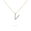 Jewelry Midi Initials | Diamond Pendant | 0.07 Cts. | 14K Gold - Rose / 40 - 42 Cm / V: 0.08 - necklace Zengoda