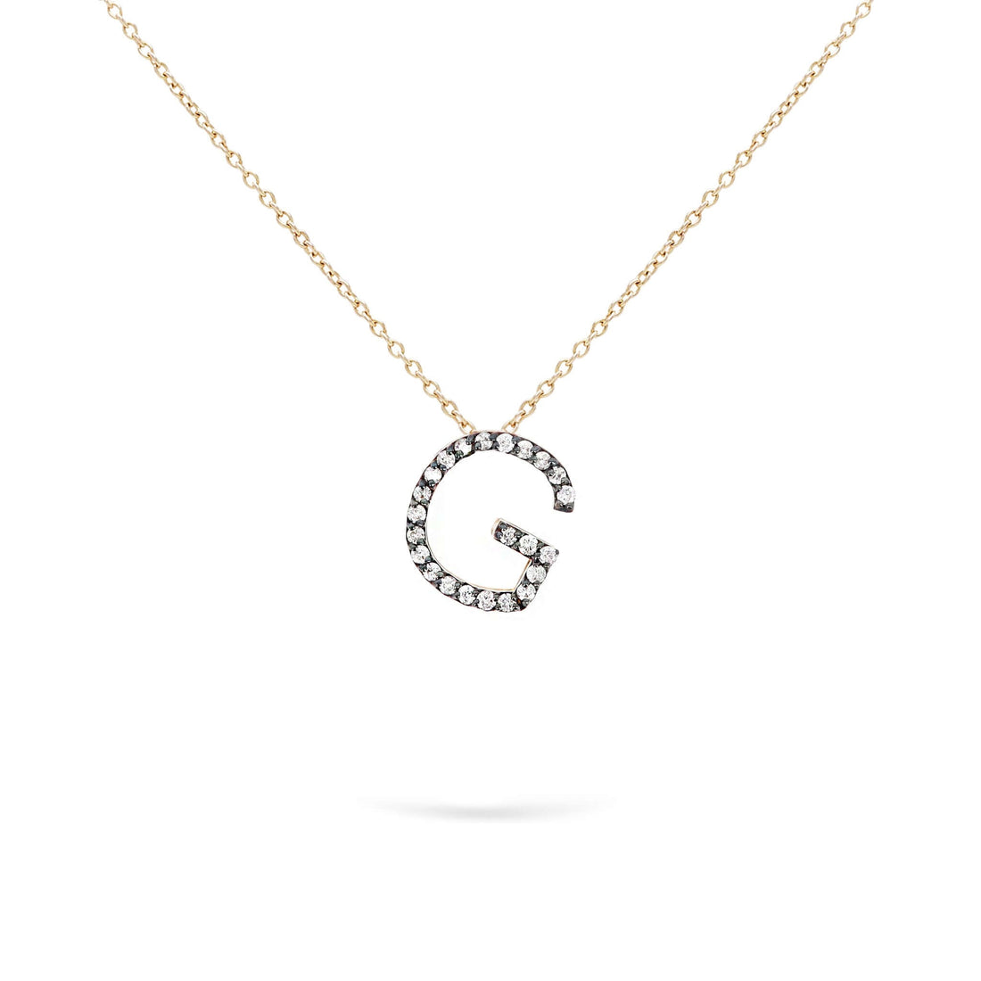 Jewelry Midi Initials | Diamond Pendant | 0.07 Cts. | 14K Gold - Rose / 40 - 42 Cm / G: 0.1 - necklace Zengoda