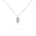 Jewelry Mini Gold Bar Initials | Diamond Pendant | 0.01 Cts. | 14K - White / 40 - 42 Cm / A - necklace Zengoda
