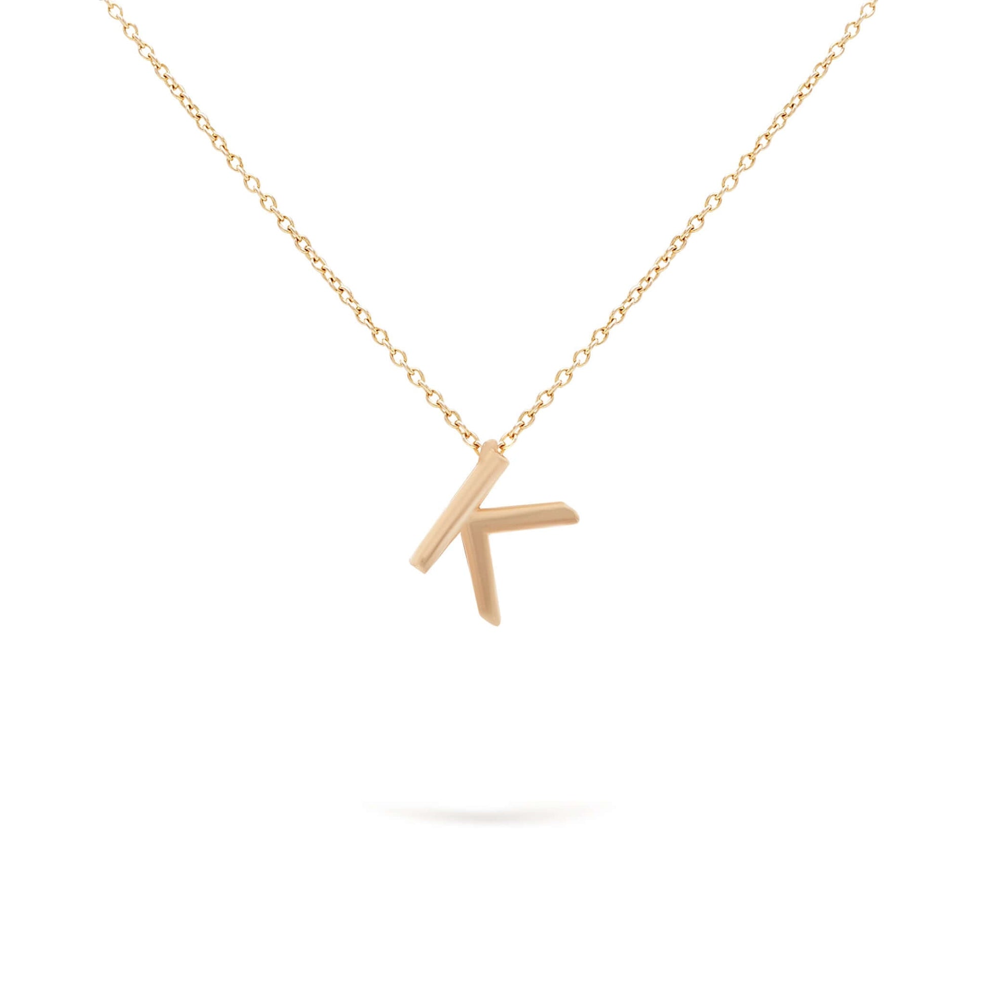 Jewelry Mini Initials | Gold Pendant | 14K Rose - 40 - 42 Cm / K - Diamond necklace Zengoda Shop online from