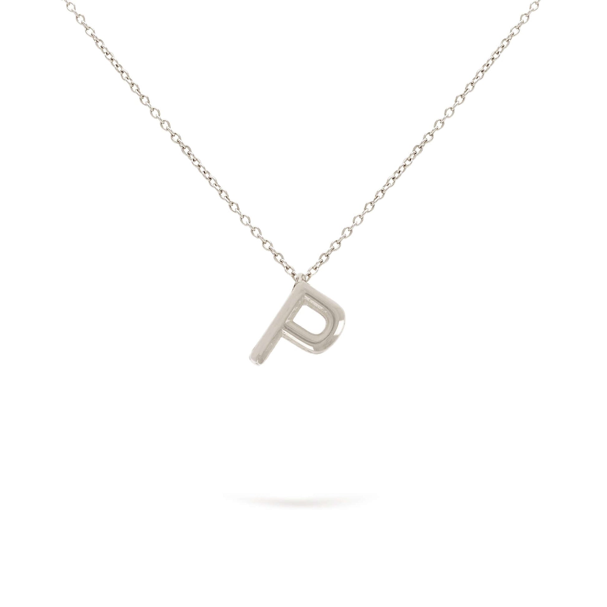 Jewelry Mini Initials | Gold Pendant | 14K Rose - White / 40 - 42 Cm / P - Diamond necklace Zengoda Shop online
