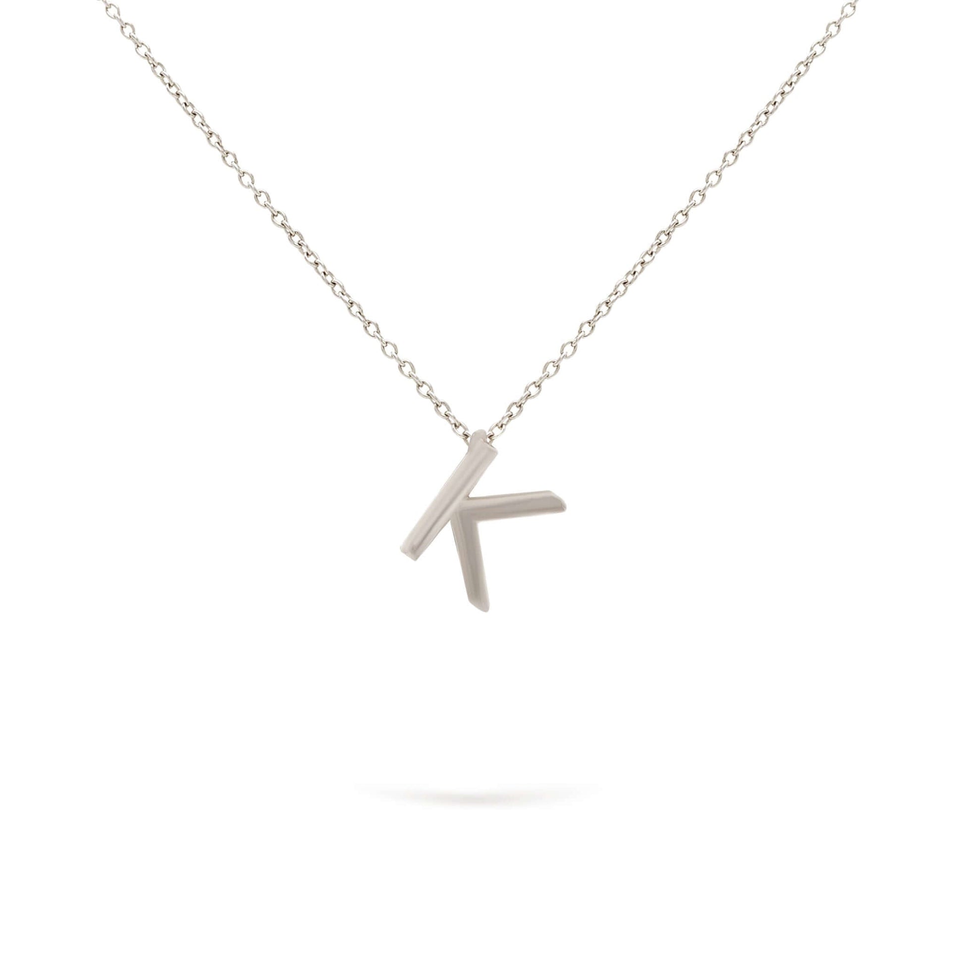 Jewelry Mini Initials | Gold Pendant | 14K Rose - White / 40 - 42 Cm / K - Diamond necklace Zengoda Shop online