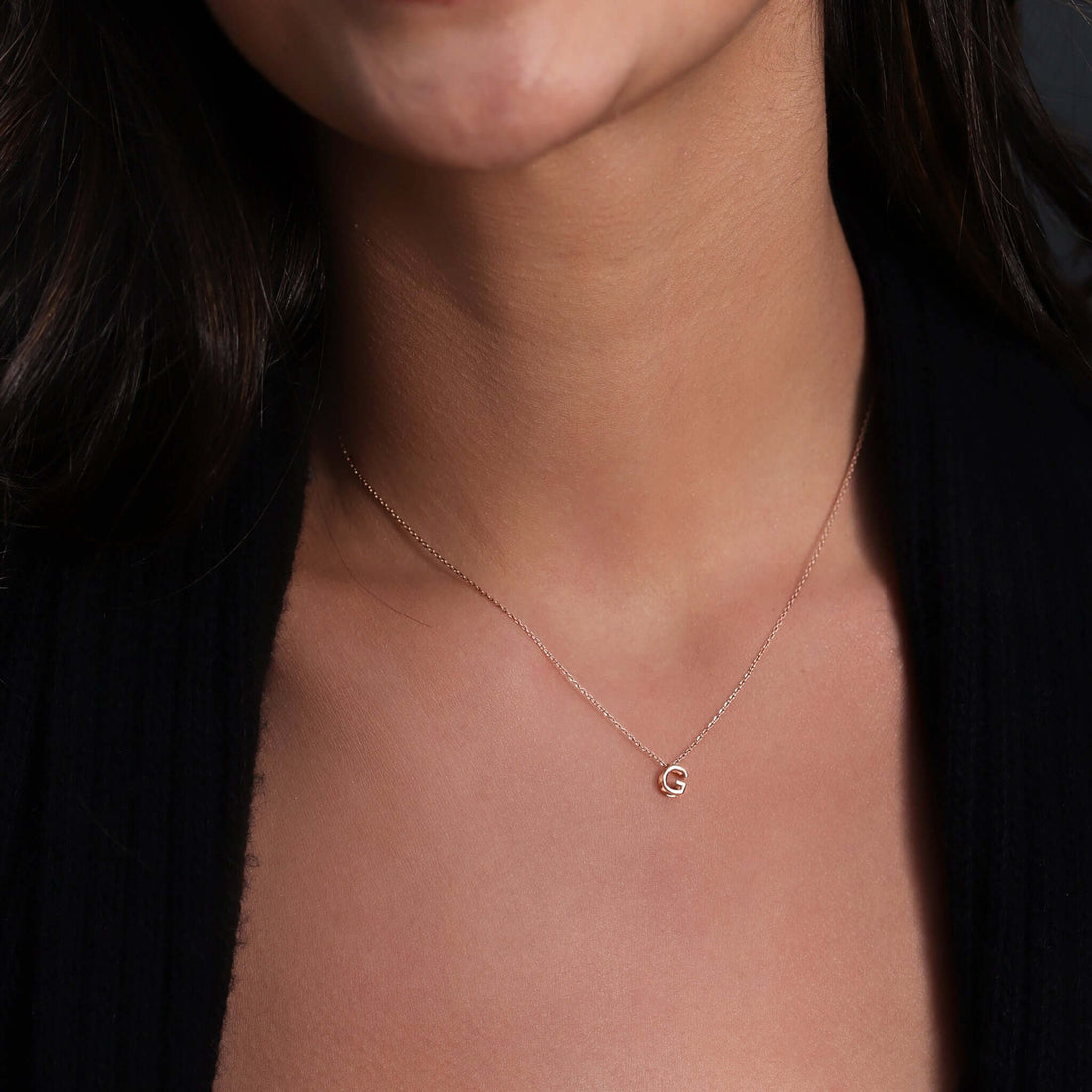 Jewelry Mini Initials | Gold Pendant | 14K Rose - 40 - 42 Cm / G - Diamond necklace Zengoda Shop online from