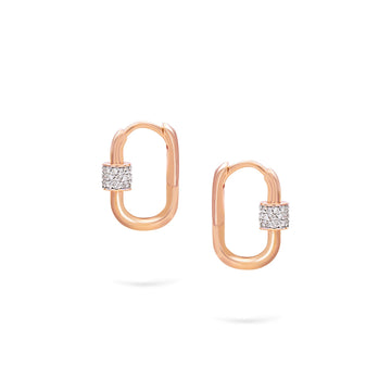Jewelry Musica Hoops | Small Diamond Earrings | 0.43 Cts. | 14K Gold - Rose / Pair / earring Zengoda Shop online