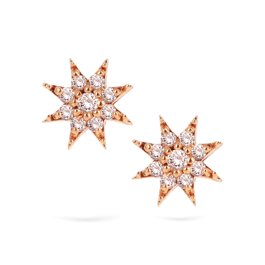 Jewelry Orion | Diamond Earrings | 0.16 Cts. | 14K Gold - Rose / Pair: | Round Cut - earring Zengoda Shop online
