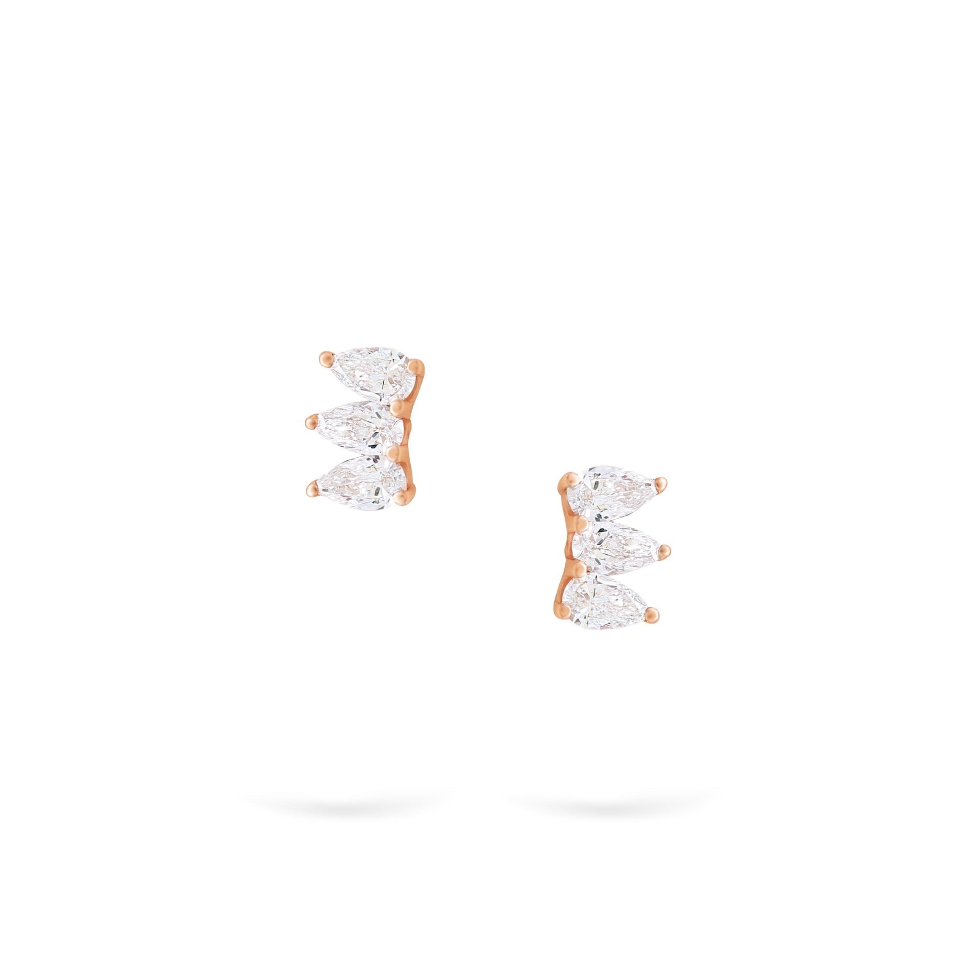Jewelry Pear Studs | Diamond Earrings | 14K Gold - Rose / Pair: 0.22 Cts. | Cut - earring Zengoda Shop online