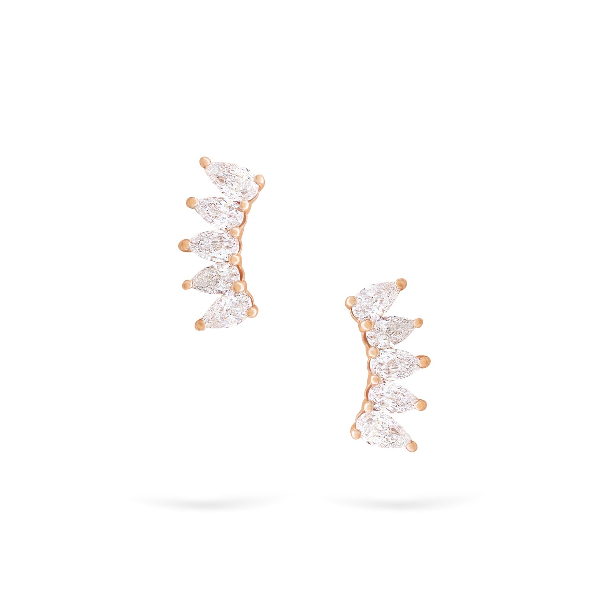 Jewelry Pear Studs | Diamond Earrings | 14K Gold - Rose / Pair: 0.30 Cts. | Cut - earring Zengoda Shop online