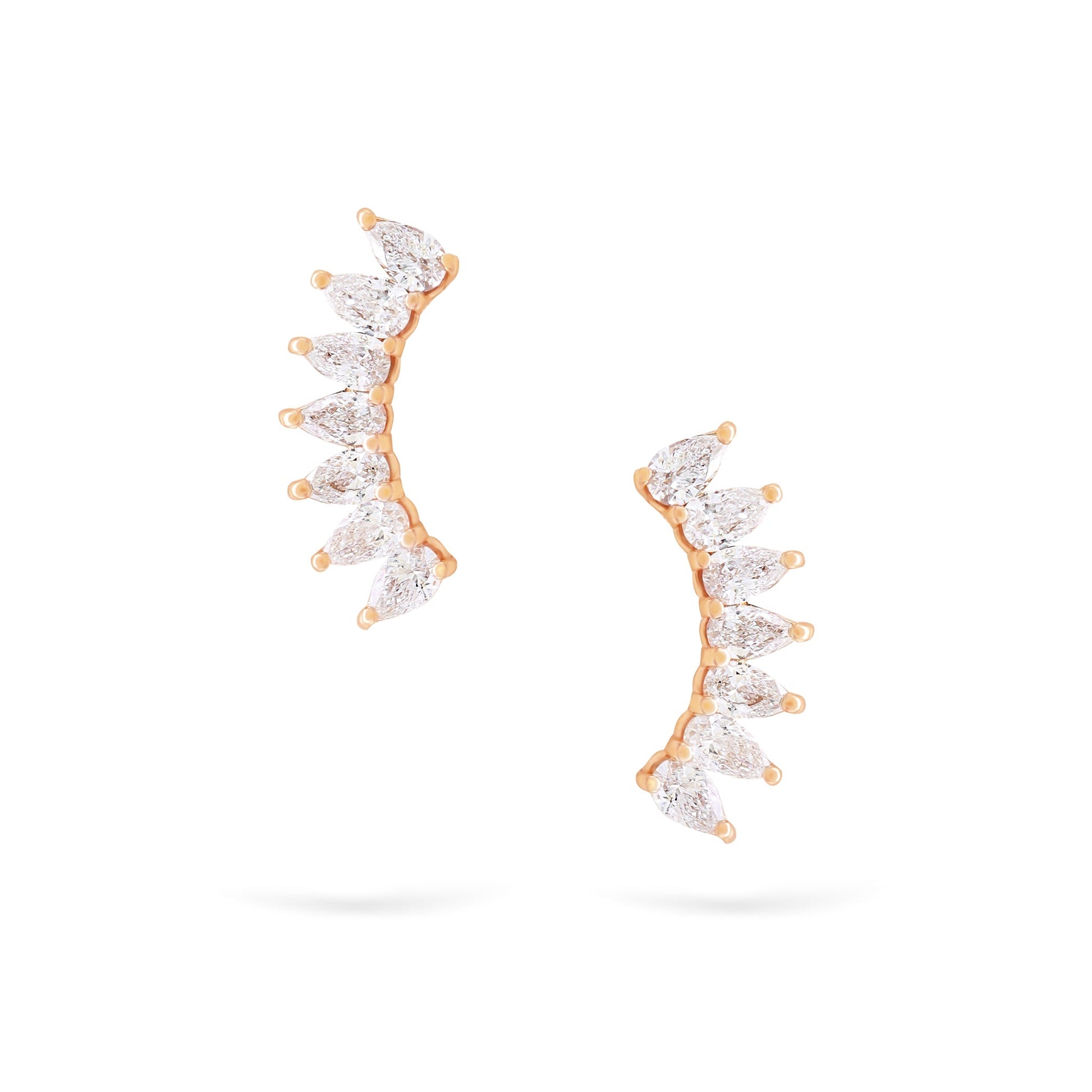 Jewelry Pear Studs | Diamond Earrings | 14K Gold - Rose / Pair: 0.40 Cts. | Cut - earring Zengoda Shop online