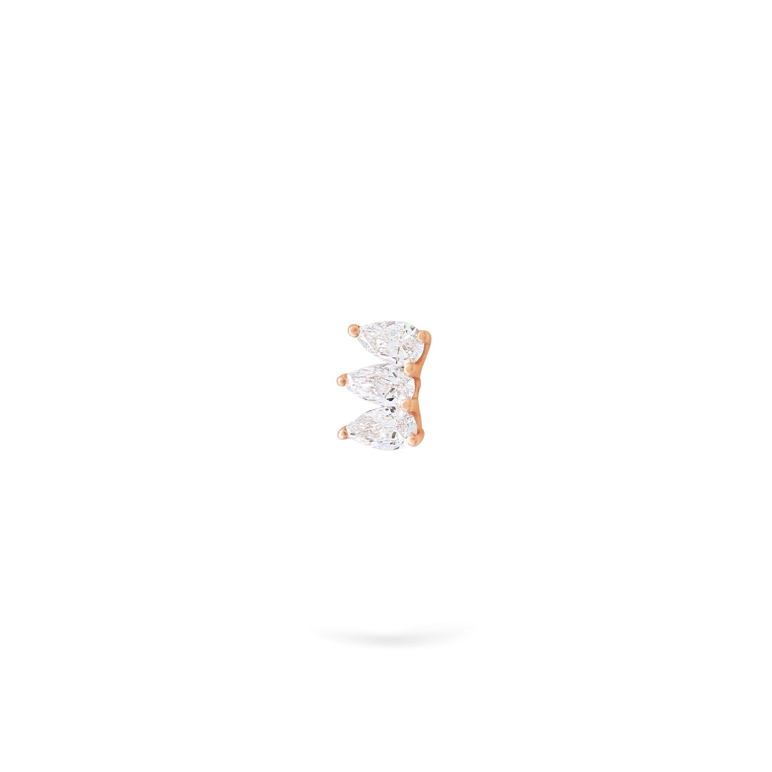 Jewelry Pear Studs | Diamond Earrings | 14K Gold - Rose / Single: 0.11 Cts. | Cut - earring Zengoda Shop online