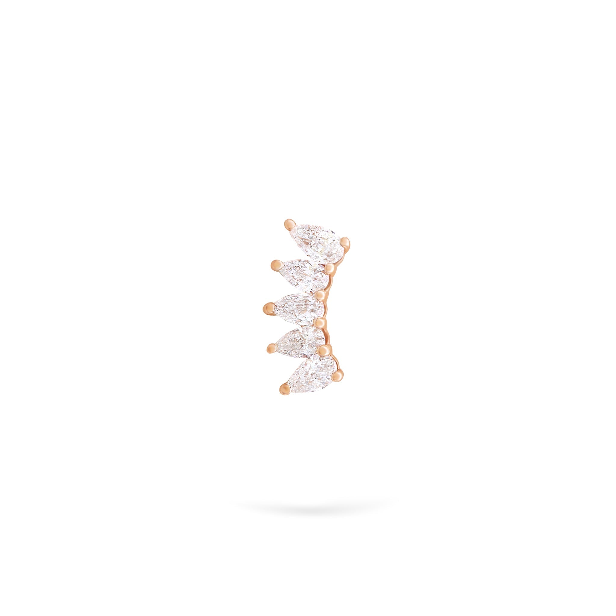 Jewelry Pear Studs | Diamond Earrings | 14K Gold - Rose / Single: 0.15 Cts. | Cut - earring Zengoda Shop online