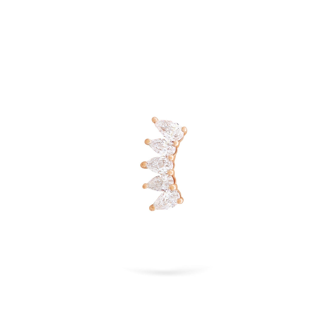 Jewelry Pear Studs | Diamond Earrings | 14K Gold - Rose / Single: 0.15 Cts. | Cut - earring Zengoda Shop online