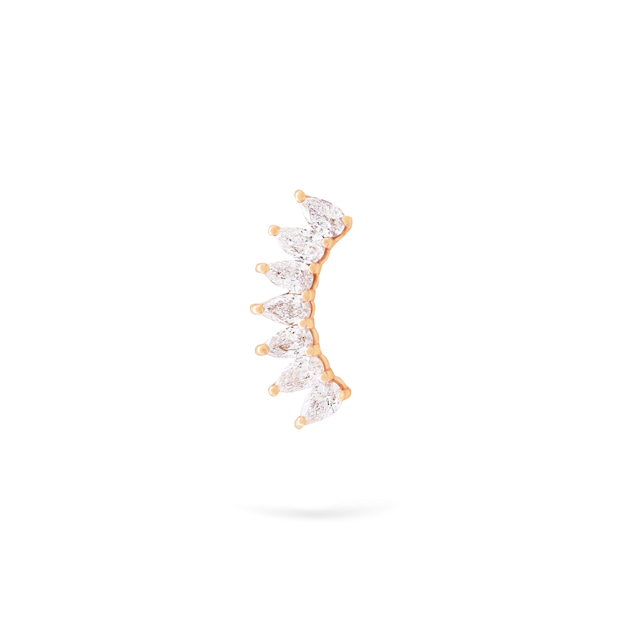 Jewelry Pear Studs | Diamond Earrings | 14K Gold - Rose / Single: 0.20 Cts. | Cut - earring Zengoda Shop online