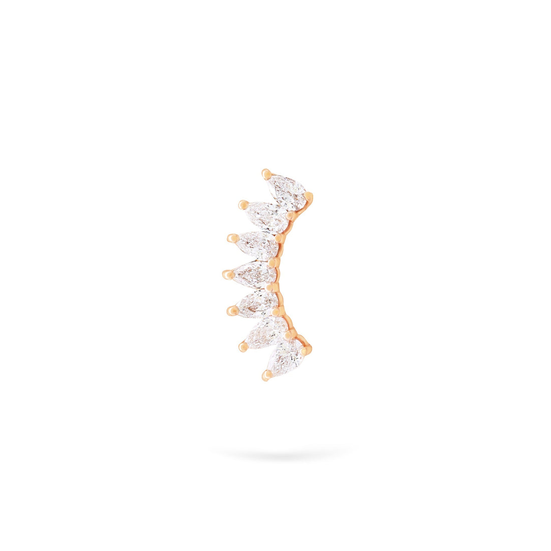 Jewelry Pear Studs | Diamond Earrings | 14K Gold - Rose / Single: 0.20 Cts. | Cut - earring Zengoda Shop online