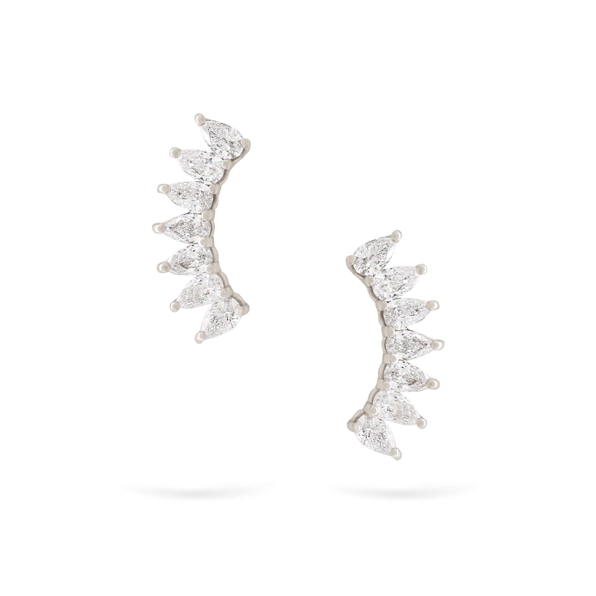 Jewelry Pear Studs | Diamond Earrings | 14K Gold - White / Pair: 0.40 Cts. | Cut - earring Zengoda Shop online