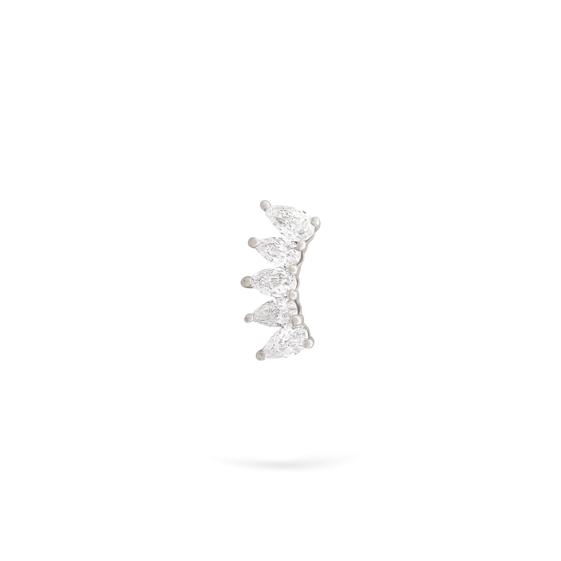 Jewelry Pear Studs | Diamond Earrings | 14K Gold - White / Single: 0.15 Cts. | Cut - earring Zengoda Shop online
