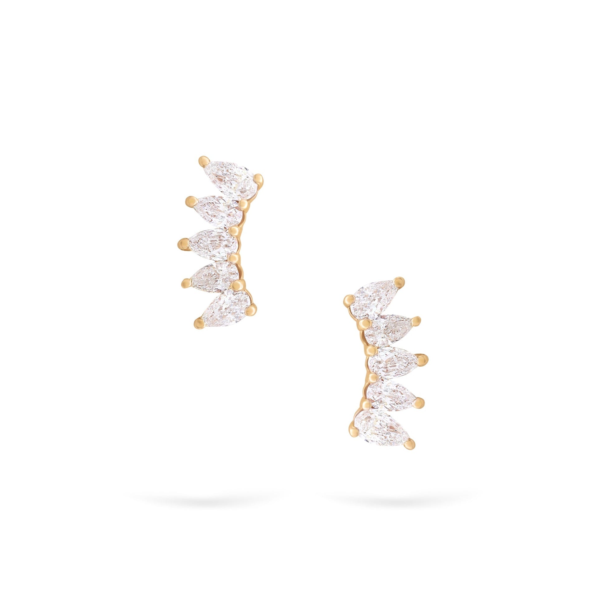 Jewelry Pear Studs | Diamond Earrings | 14K Gold - Yellow / Pair: 0.30 Cts. | Cut - earring Zengoda Shop online