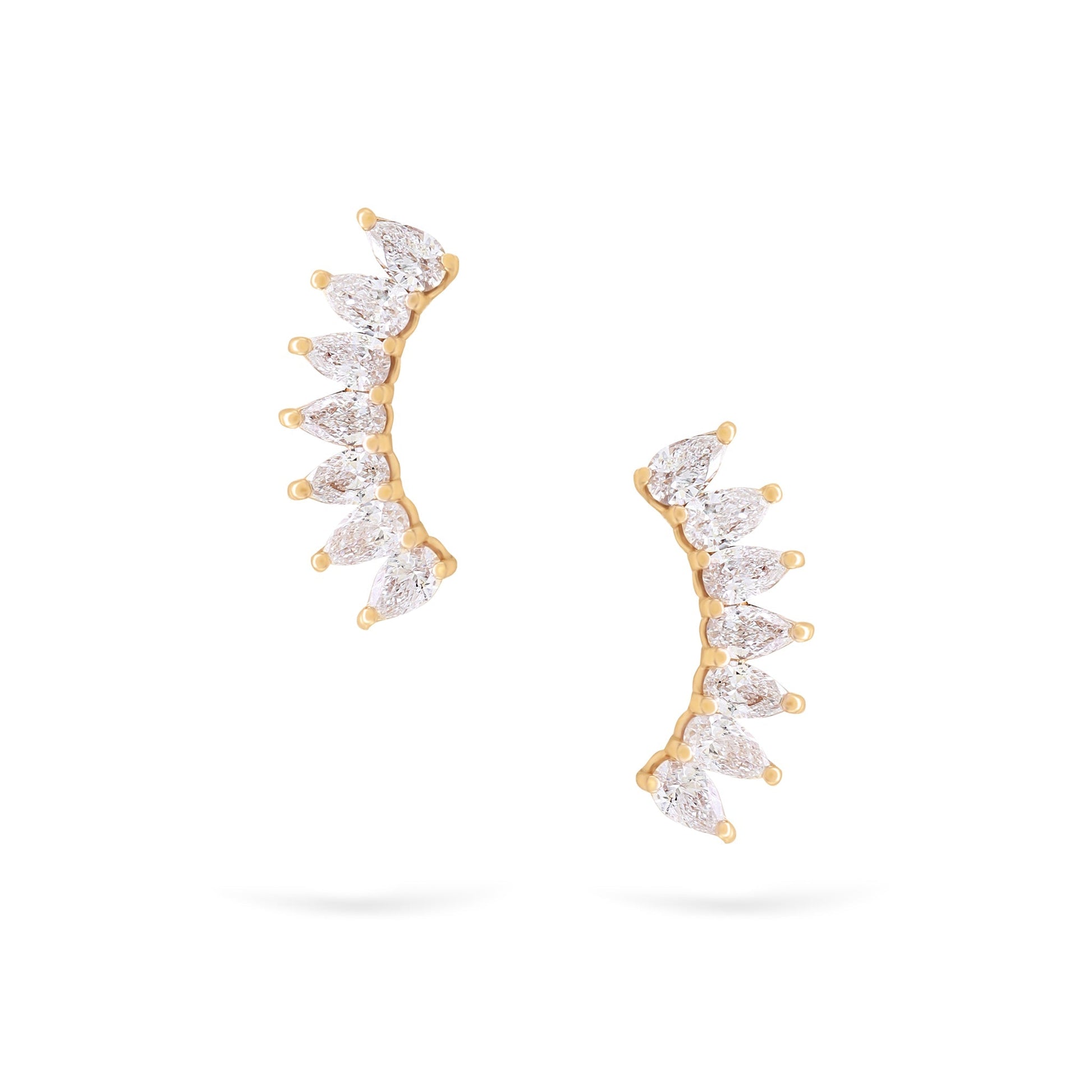 Jewelry Pear Studs | Diamond Earrings | 14K Gold - Yellow / Pair: 0.40 Cts. | Cut - earring Zengoda Shop online