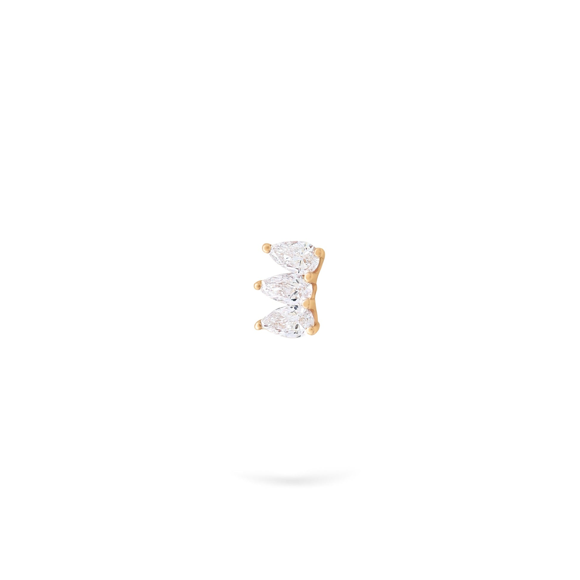 Jewelry Pear Studs | Diamond Earrings | 14K Gold - Yellow / Single: 0.11 Cts. | Cut - earring Zengoda Shop online