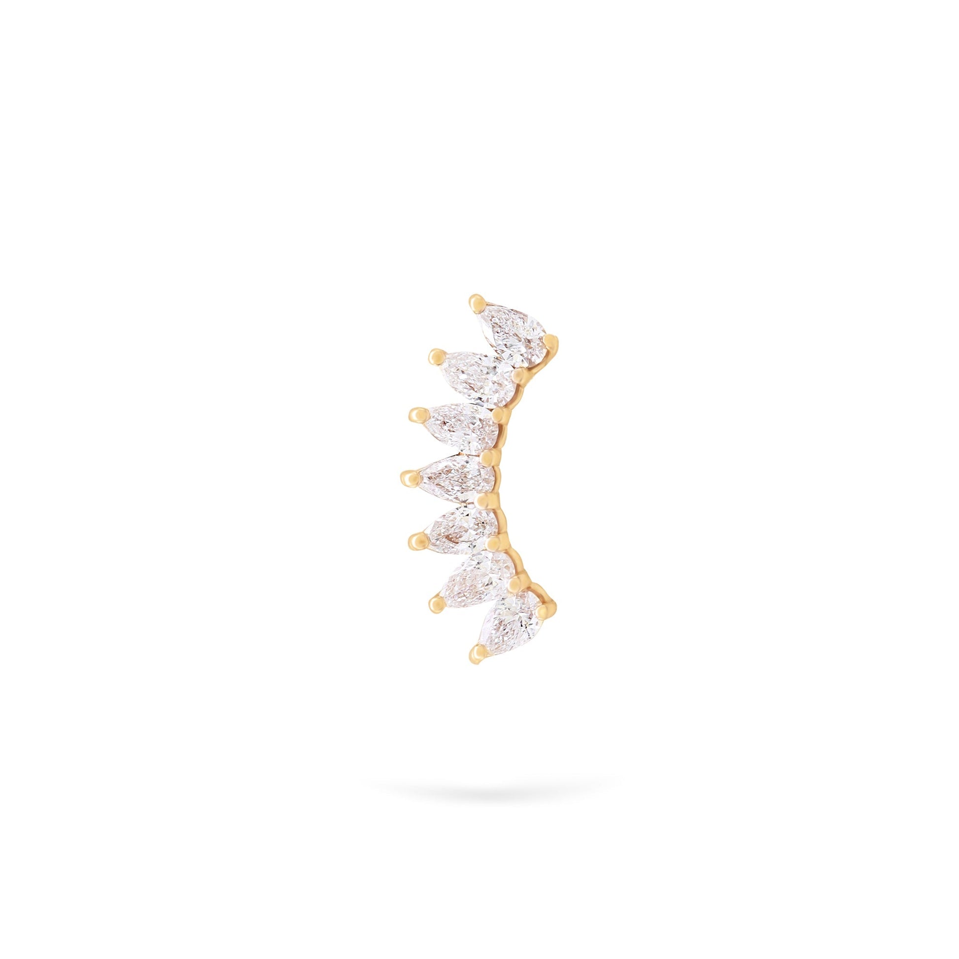 Jewelry Pear Studs | Diamond Earrings | 14K Gold - Yellow / Single: 0.20 Cts. | Cut - earring Zengoda Shop online