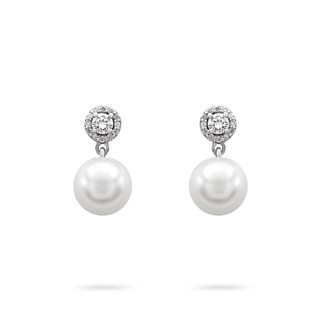 Jewelry Pearls | Diamond Earrings | 0.35 Cts. | 14K Gold - White / Pair / Round Cut - earring Zengoda Shop online