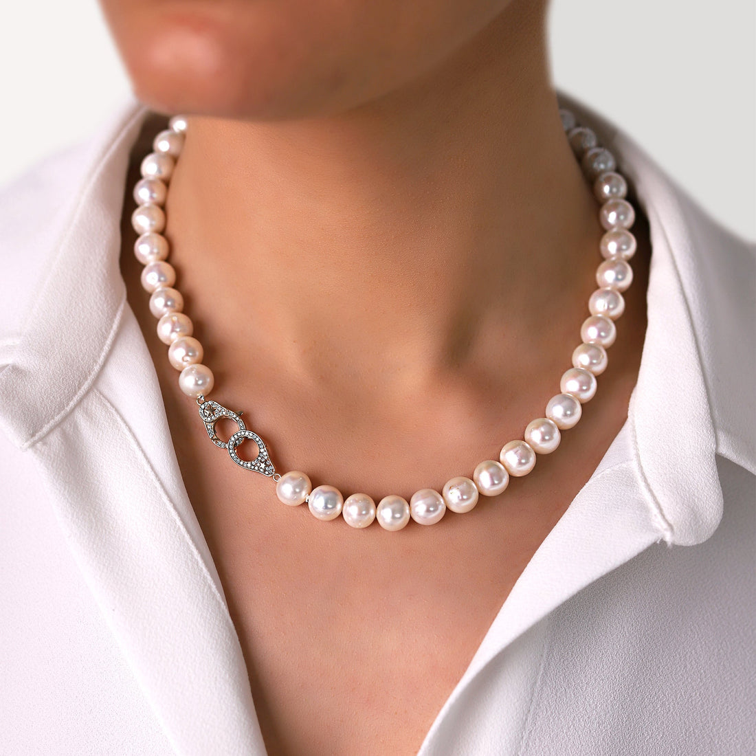 Jewelry Pearls | Diamond Necklace | 0.64 Cts. | 14K Gold - Rose / 42 Cm / Round Cut - necklace Zengoda Shop