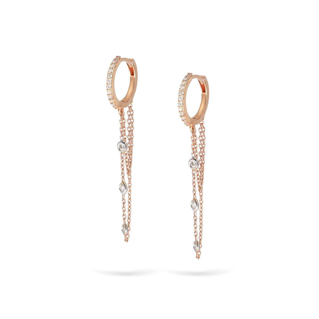 Jewelry Sally | Diamond Earrings | 14K Gold - Rose / Pair: 0.30 Cts. | Round Cut - earring Zengoda Shop online