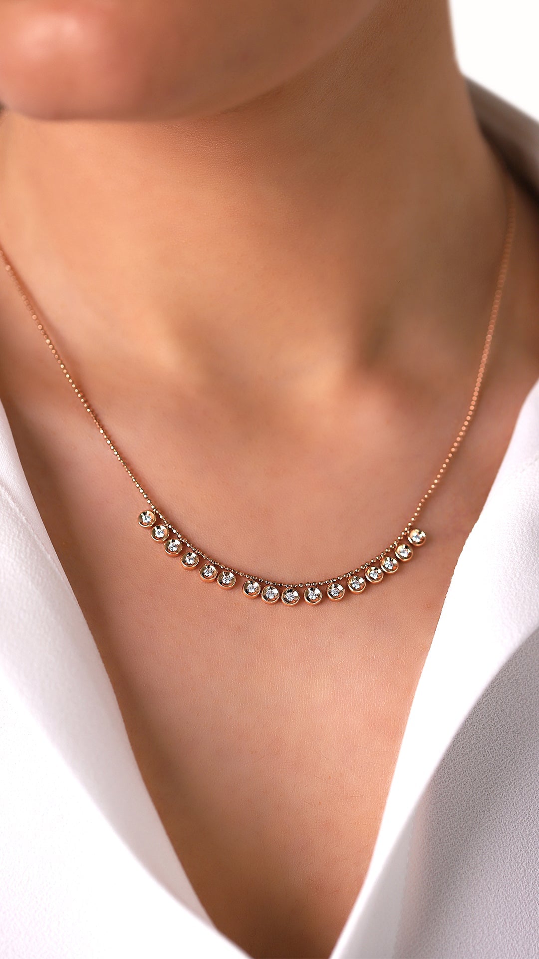 Jewelry Serenity | Diamond Necklace | 0.41 Cts. | 14K Gold - necklace Zengoda Shop online from Artisan Brands