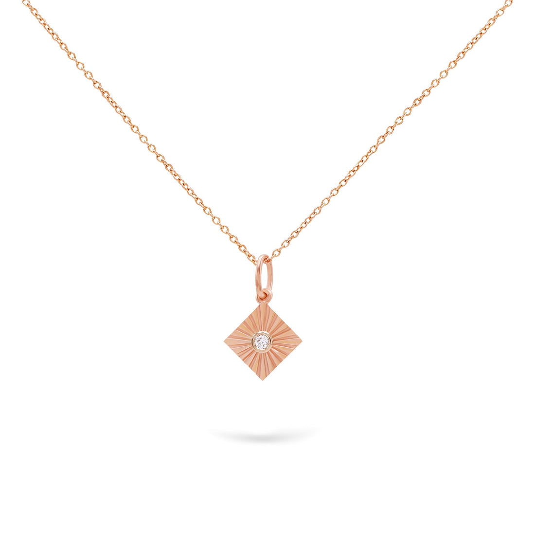 Jewelry Shellies | Diamond Pendant | 0.03 Cts. | 14K Gold - Rose / 40 - 42 Cm / Diamonds - necklace Zengoda Shop