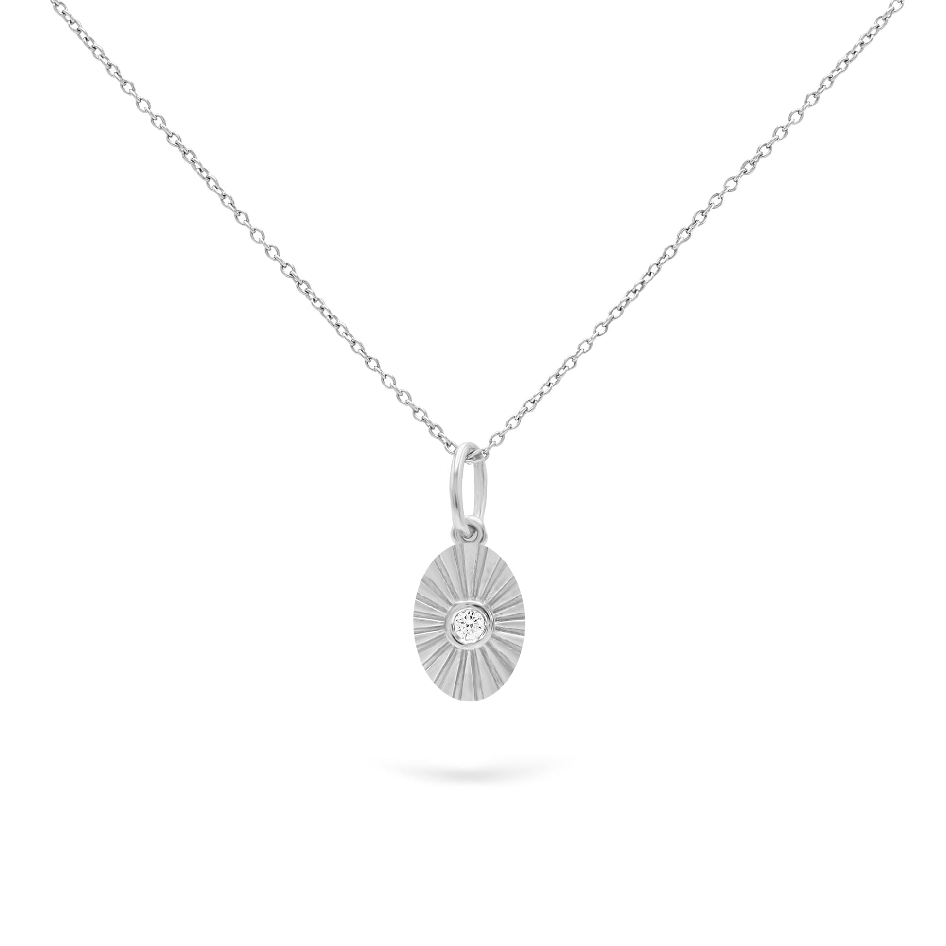 Jewelry Shellies | Diamond Pendant | 0.03 Cts. | 14K Gold - White / 40 - 42 Cm / Diamonds - necklace Zengoda Shop