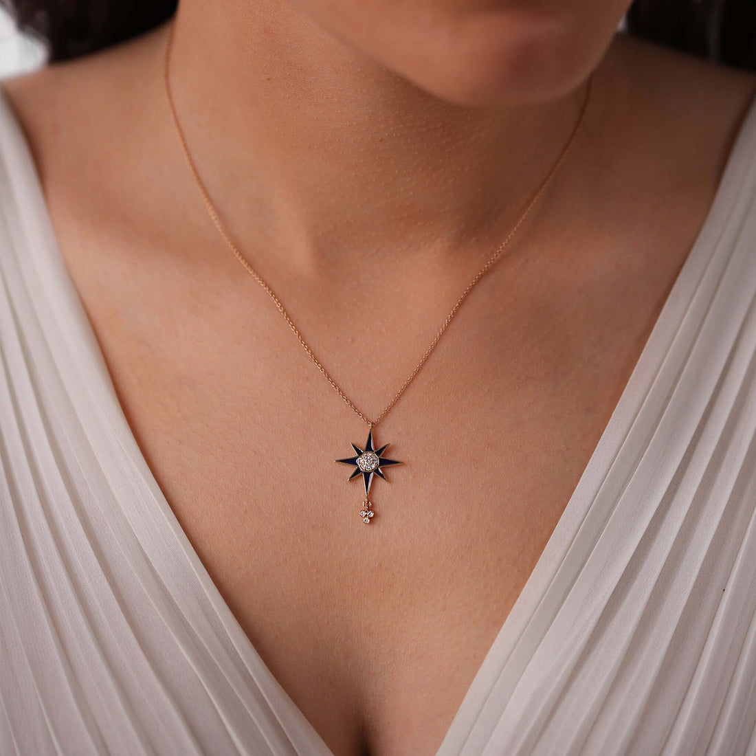 Jewelry Sirius | Diamond Pendant | 0.12 Cts. | 18K Gold - Rose / 40 - 42 Cm / Diamonds - necklace Zengoda Shop