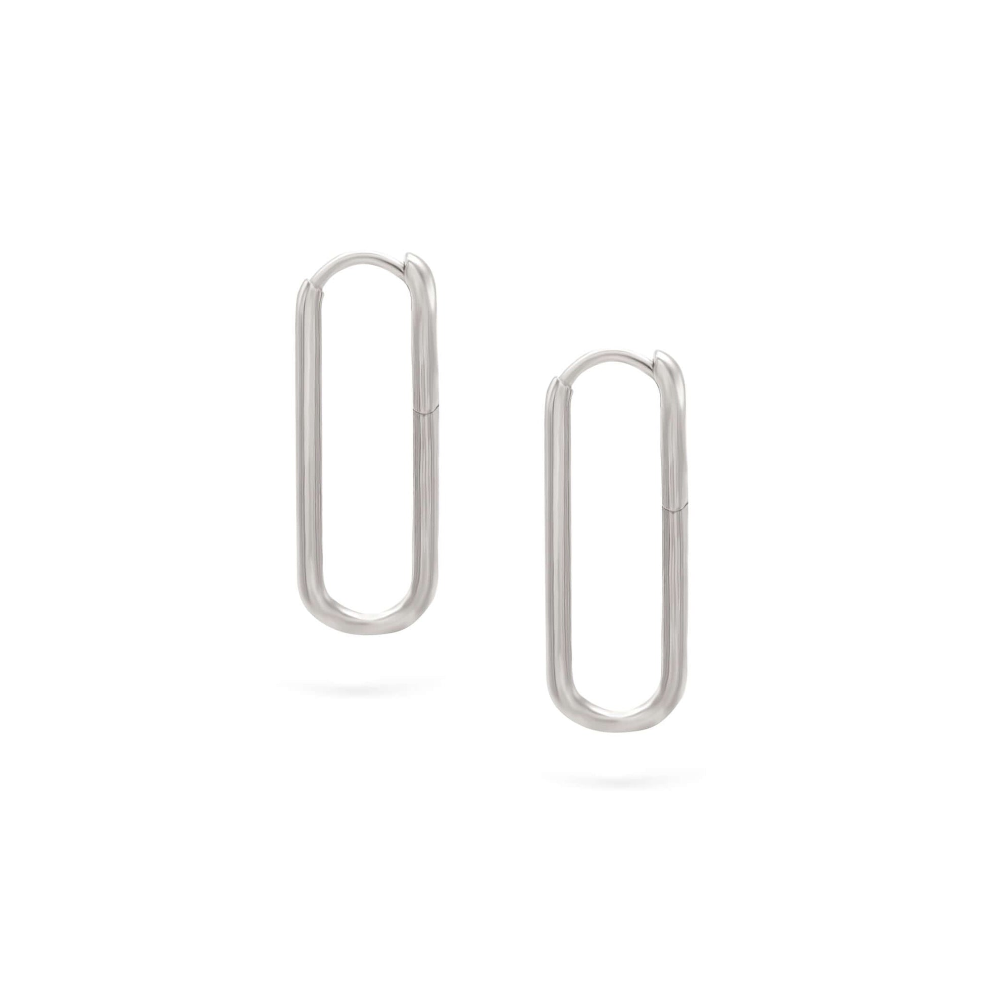 Jewelry Solid Hoops | Large Gold Earrings | 14K - White / Pair - Diamond earring Zengoda Shop online from Artisan