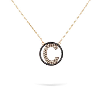 Jewelry Spotlight Initials | Diamond Pendant | 0.51 Cts. | 14K Gold - Rose / 40 - 42 Cm / M: - necklace Zengoda