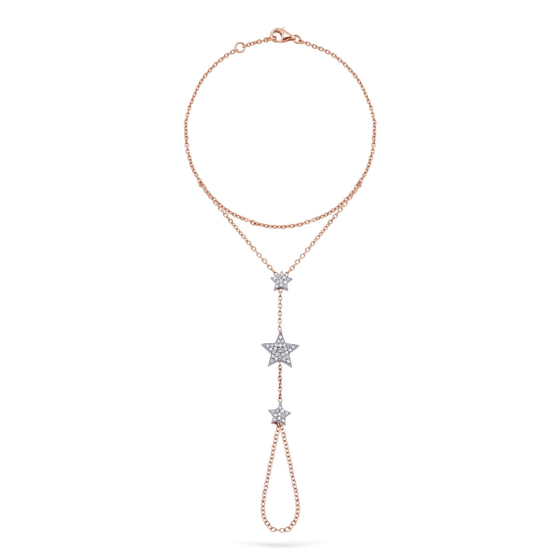 Jewelry Stars | Diamond Hand Chain | 0.21 Cts. | 14K Gold - Rose / Standard / Diamonds - bracelet Zengoda Shop