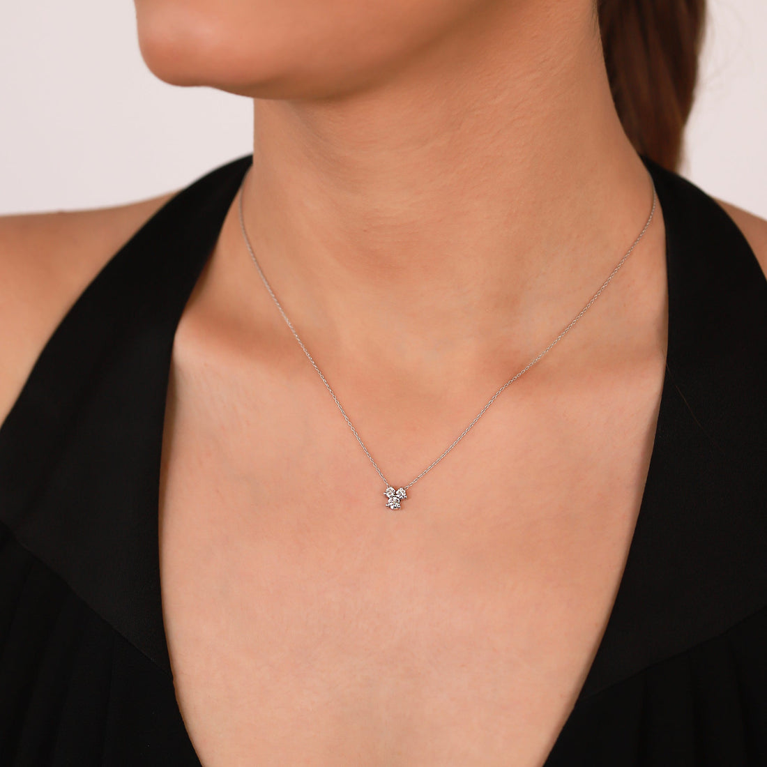 Jewelry Trio | Diamond Pendant | 0.34 Cts. | 18K Gold - White / 40 - 42 Cm / Diamonds - necklace Zengoda Shop